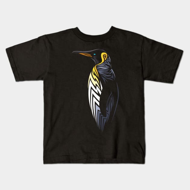 Tribal penguin Kids T-Shirt by albertocubatas